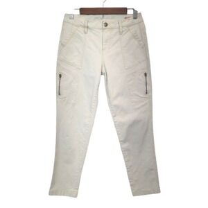 Jag Jeans Girlfriend Chino Mid Rise Button‎ Granola Girl Utility White Womens 4